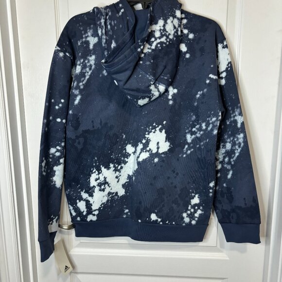 adidas Boys Long Sleeve Color Bleach-Wash Print Fleece Pullover Hoodie, Size L - Picture 4 of 4
